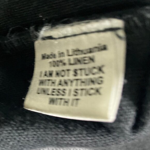 FLAX‎ Linen Skirt Elastic Waist Midi Casual Black Skirt Sz P (XS) Lagenlook - Picture 5 of 9